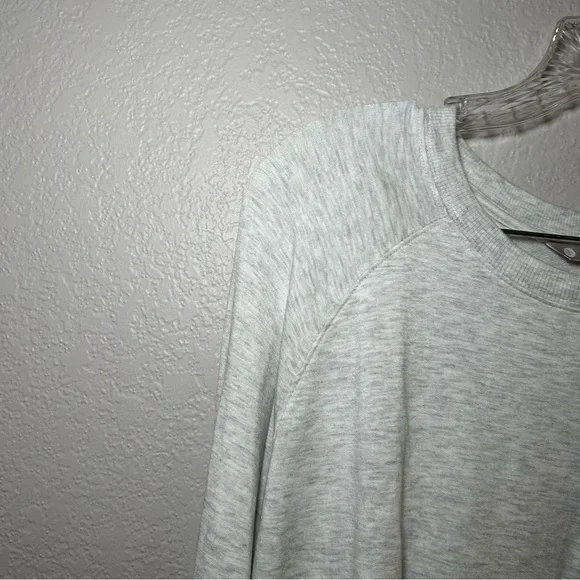 Athleta Light Gray Women's Sweatshirt crossover lounge workout layering minimal - Picture 3 of 7